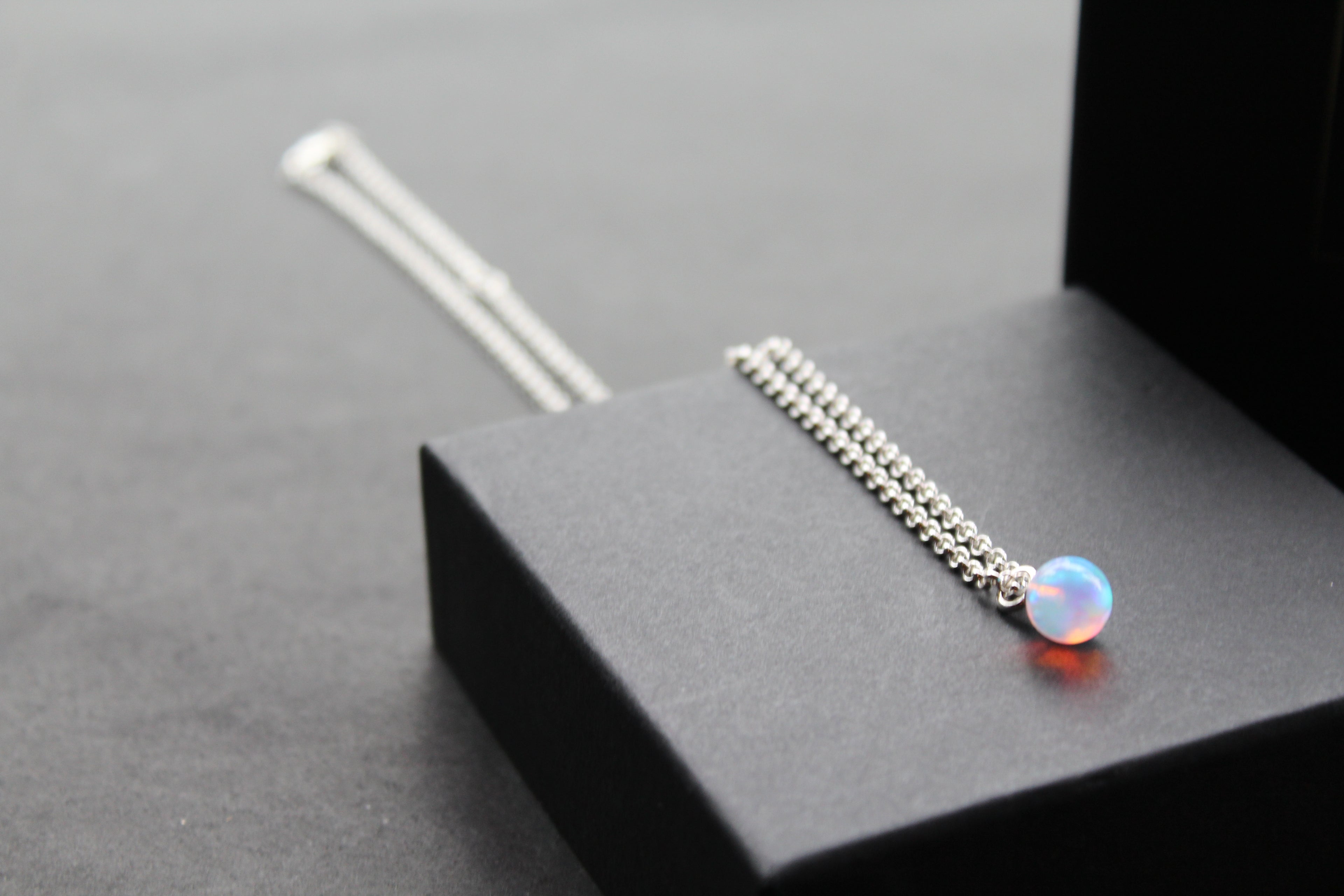 Sea Opal on Silver Chunky Chain