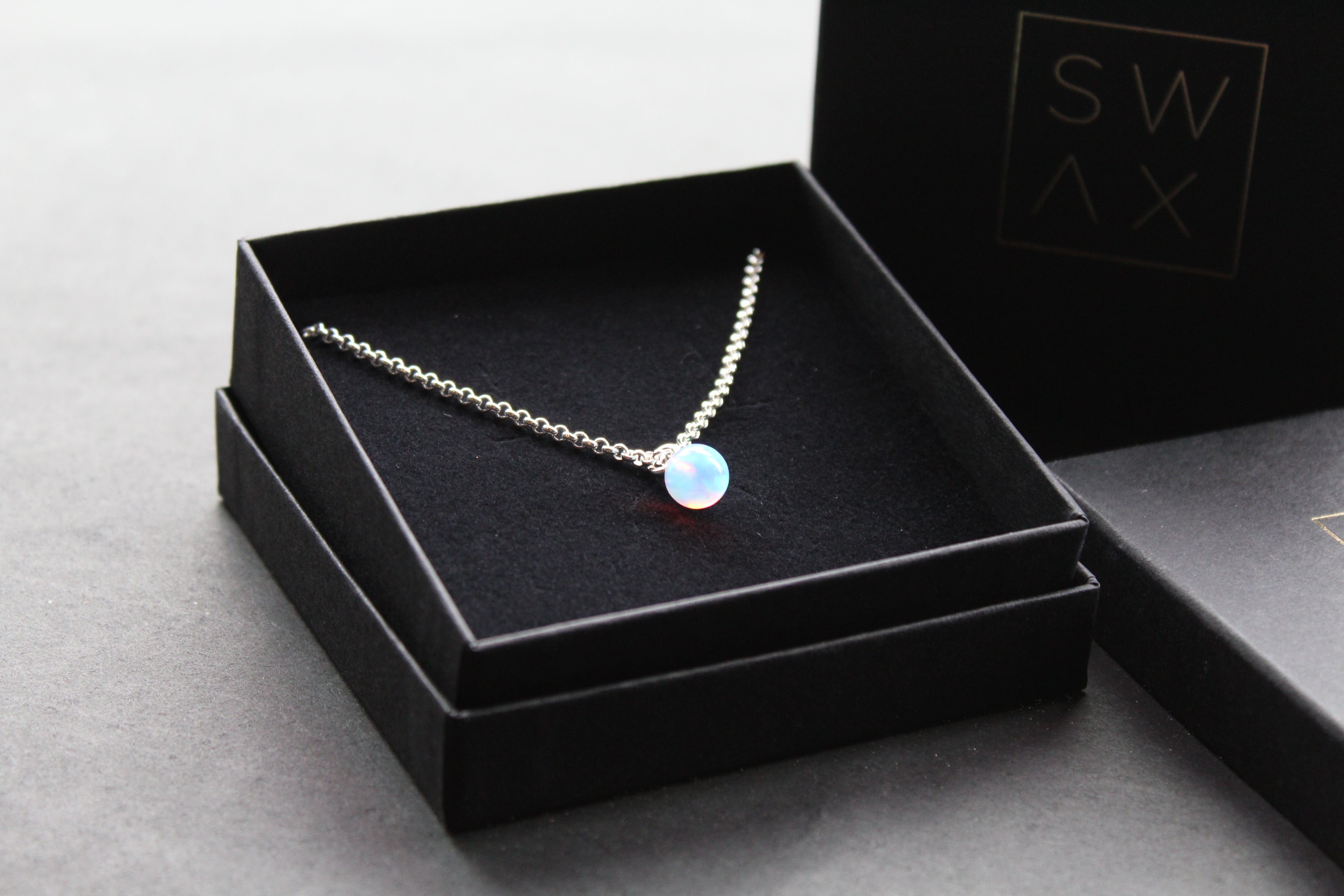 Sea Opal on Silver Chunky Chain