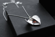 Load image into Gallery viewer, Silver Angel Heart Locket with Chain
