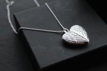 Load image into Gallery viewer, Silver Angel Heart Locket with Chain
