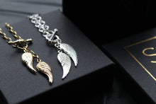 Load image into Gallery viewer, Silver Angel Wing T-Bar Bracelet
