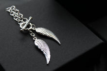 Load image into Gallery viewer, Silver Angel Wing T-Bar Bracelet
