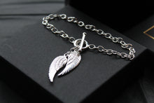 Load image into Gallery viewer, Silver Angel Wing T-Bar Bracelet
