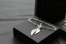 Load image into Gallery viewer, Silver Angel Wing T-Bar Bracelet
