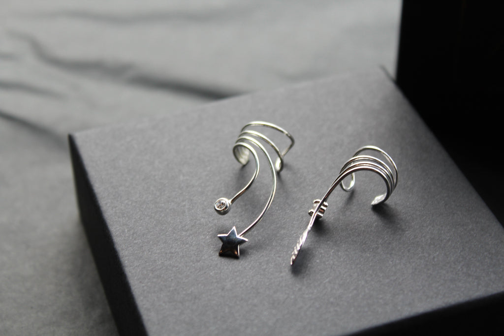 Silver & CZ Ear Cuffs