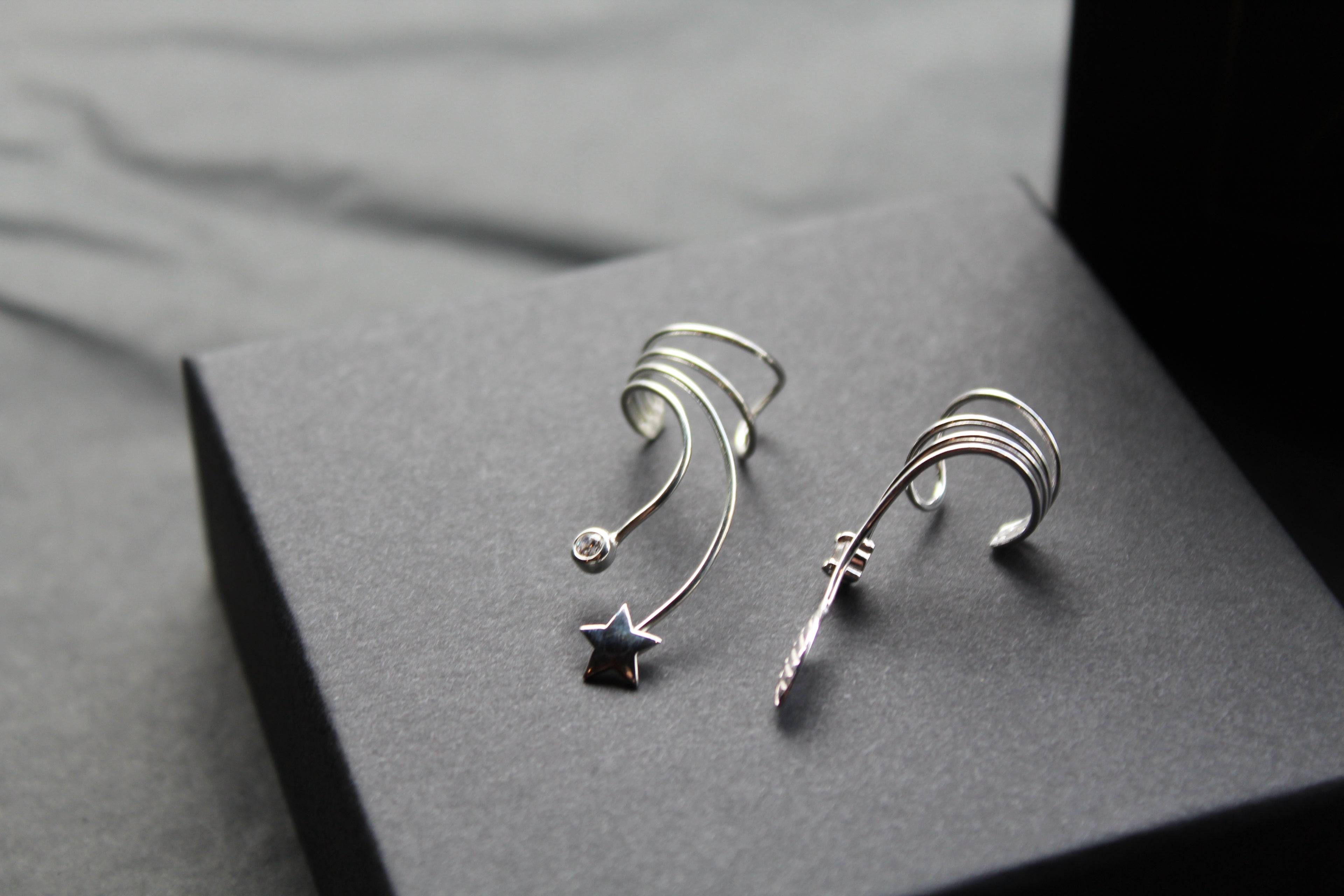 Silver & CZ Ear Cuffs