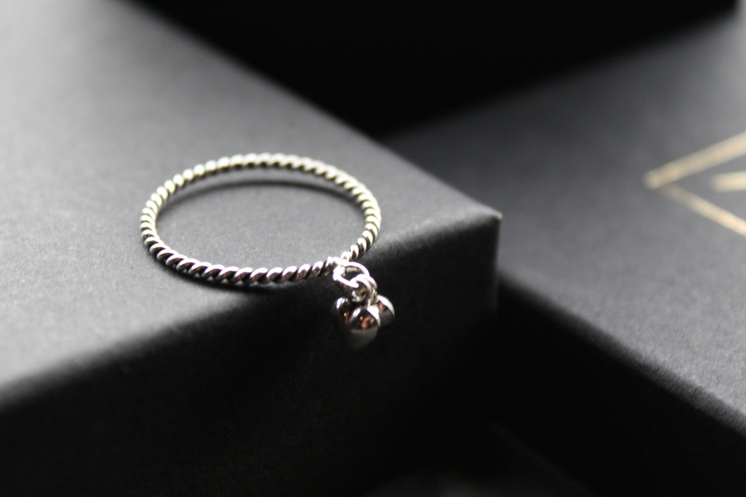 Silver Heart Charms Ring
