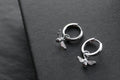 Silver Huggie Hoop's with Bees