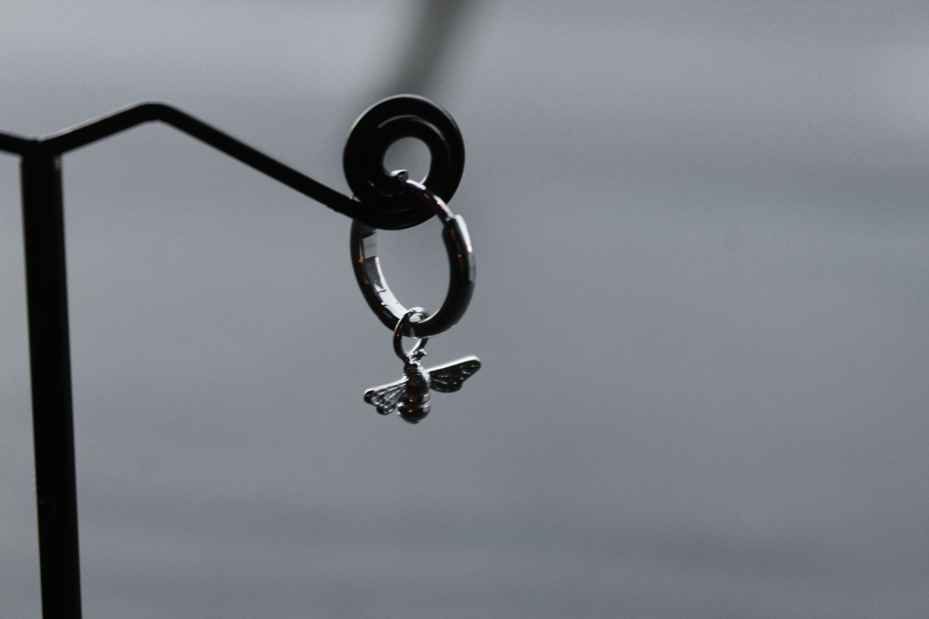 Silver Huggie Hoop's with Bees