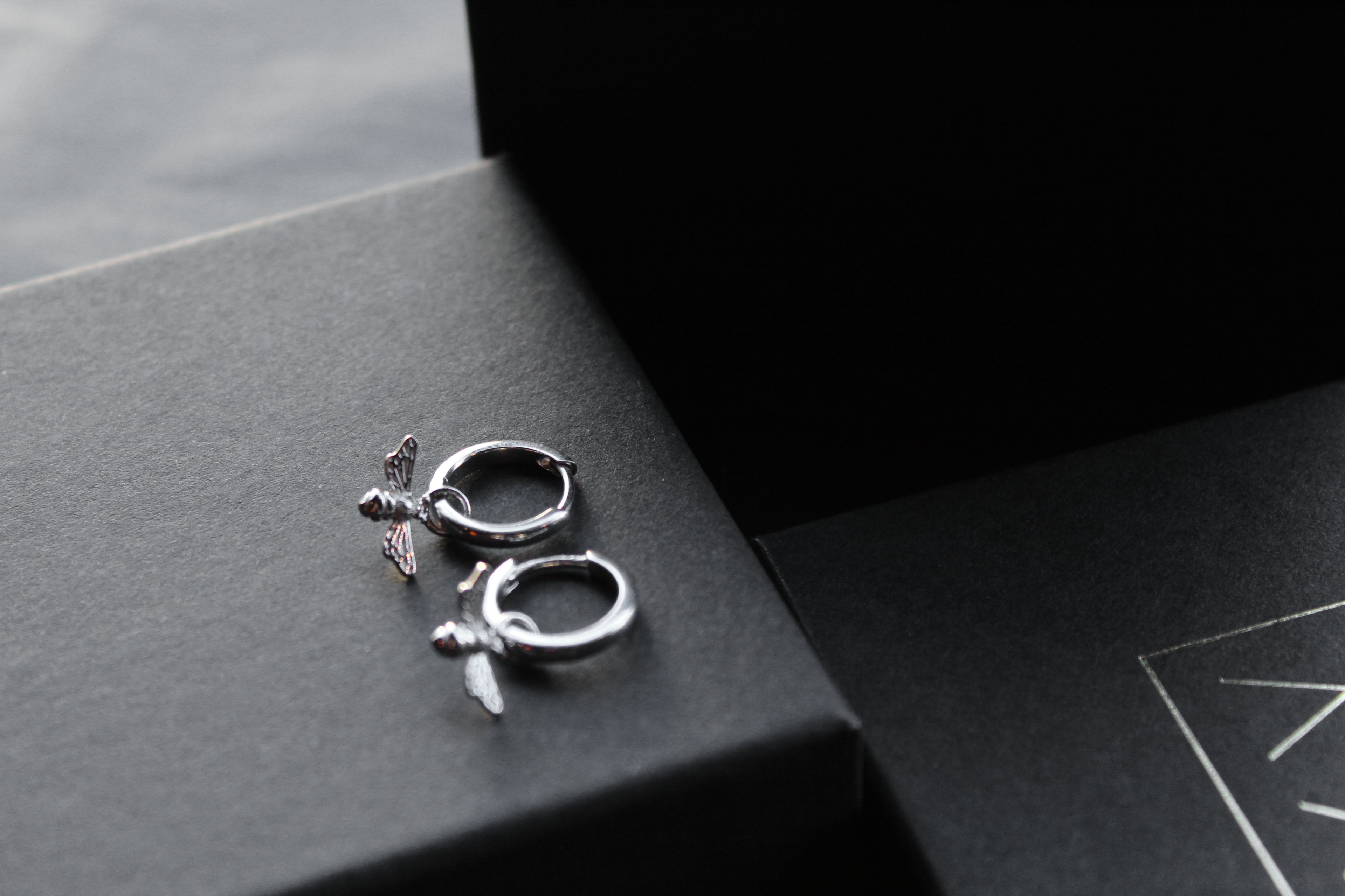 Silver Huggie Hoop's with Bees