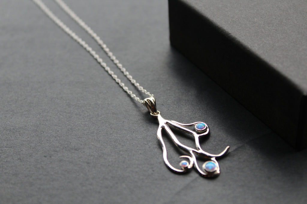 Silver Open Opalite Necklace