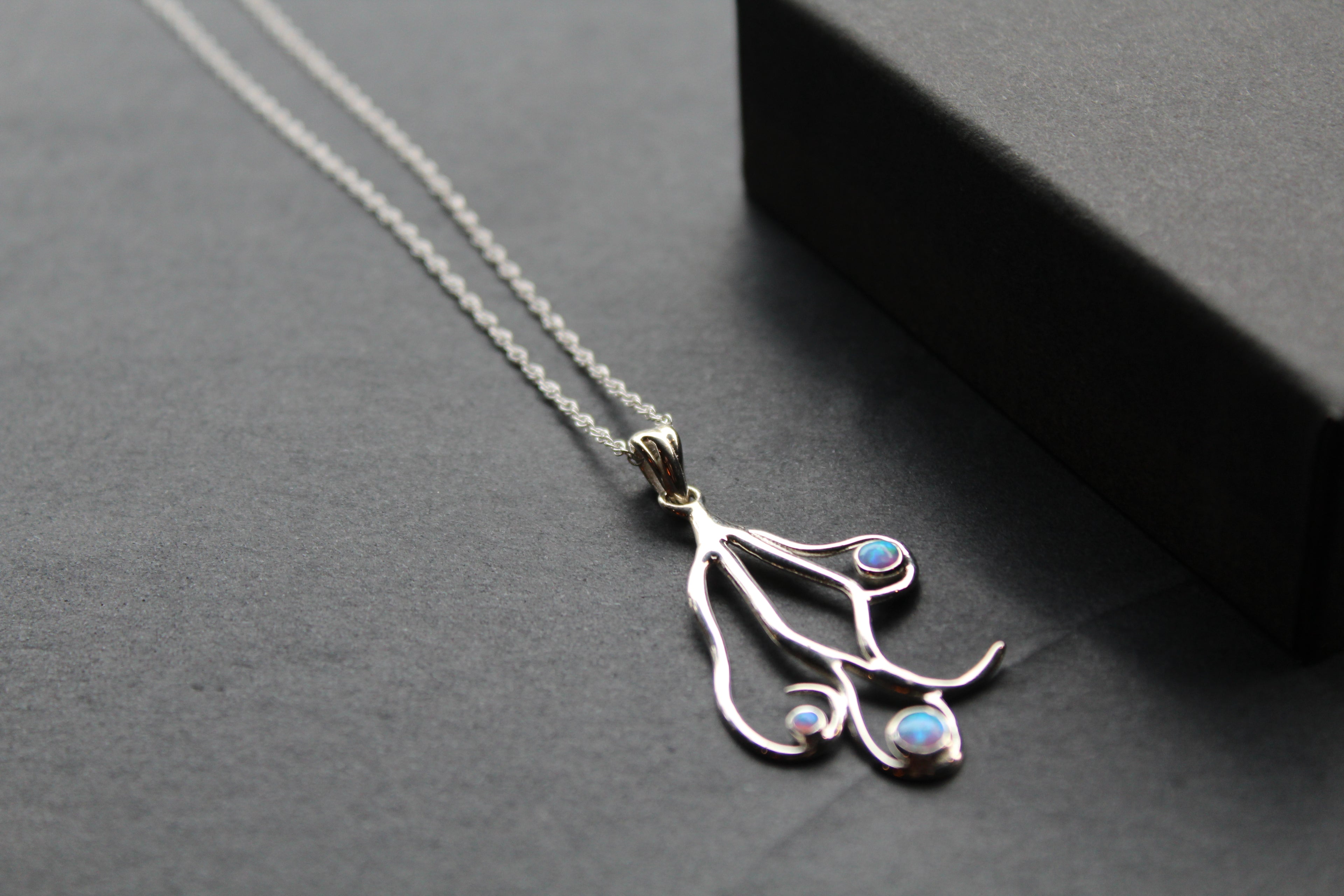 Silver Open Opalite Necklace