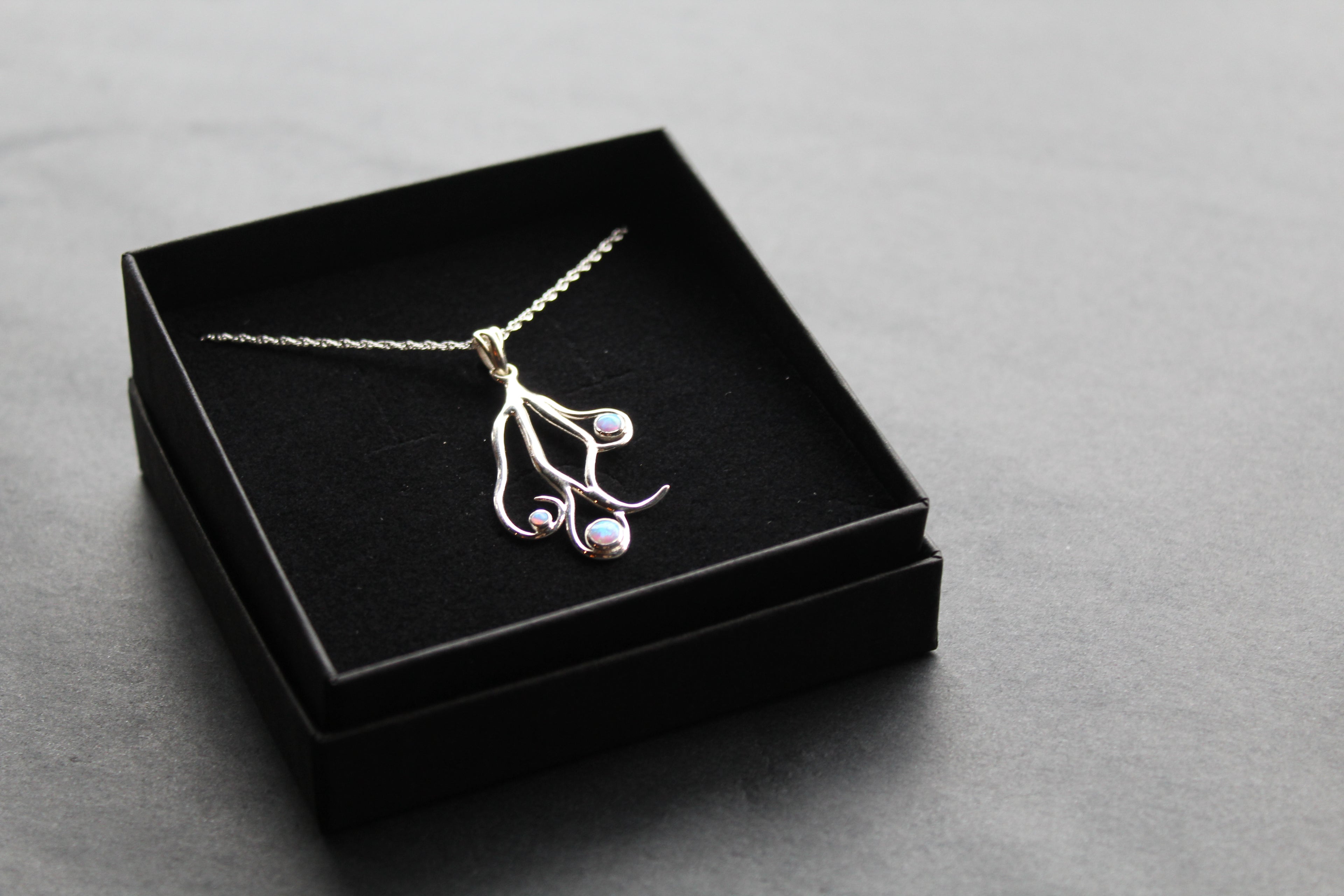 Silver Open Opalite Necklace