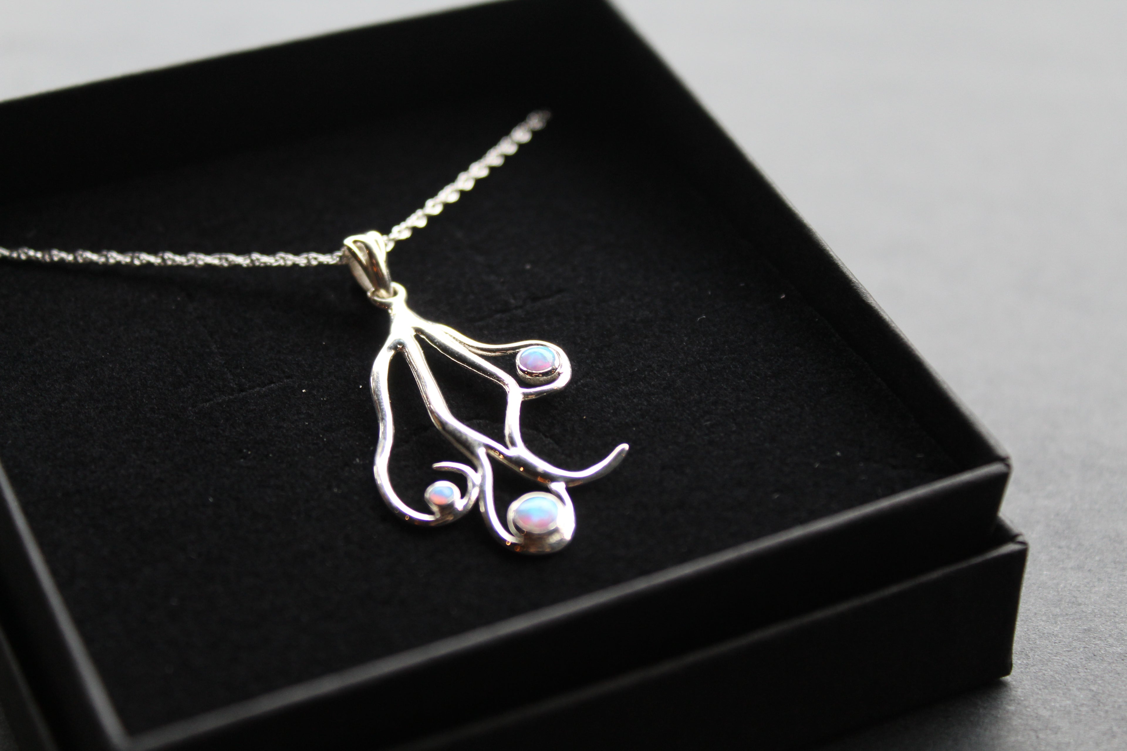 Silver Open Opalite Necklace