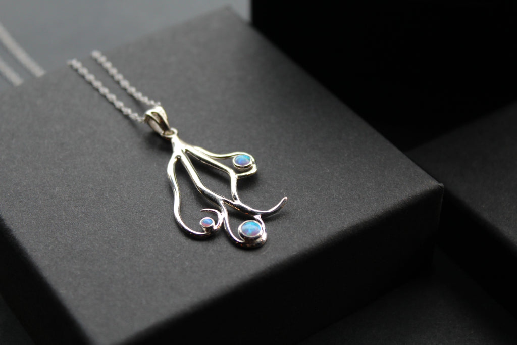 Silver Open Opalite Necklace