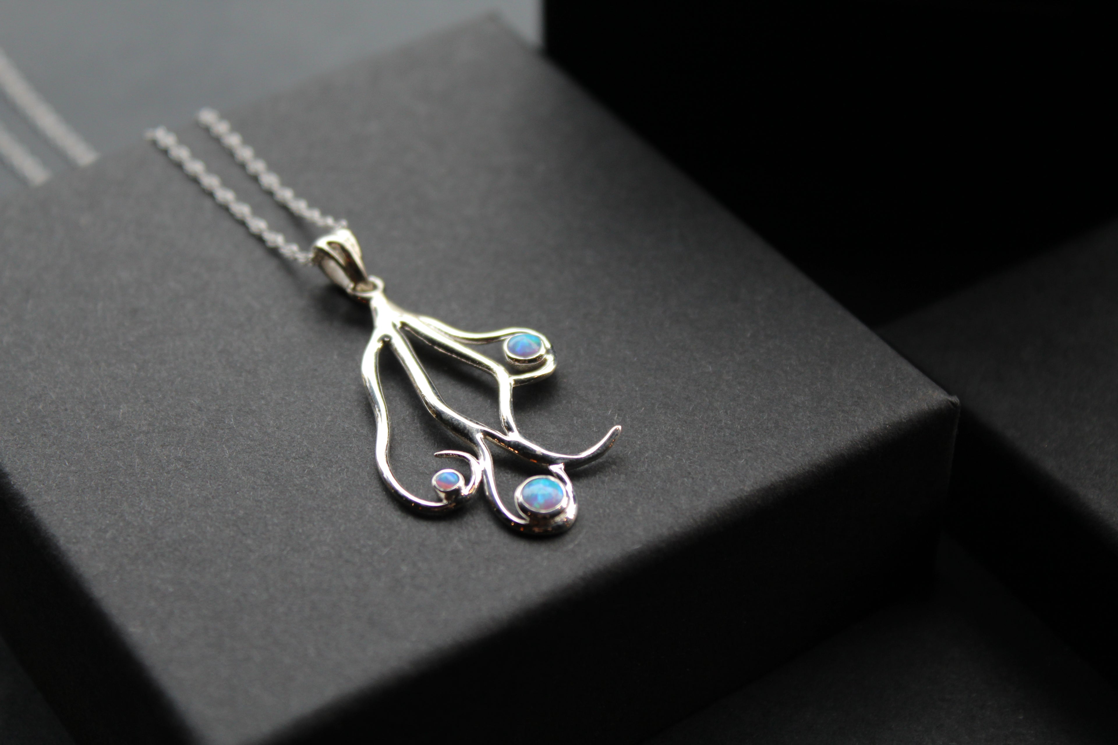 Silver Open Opalite Necklace
