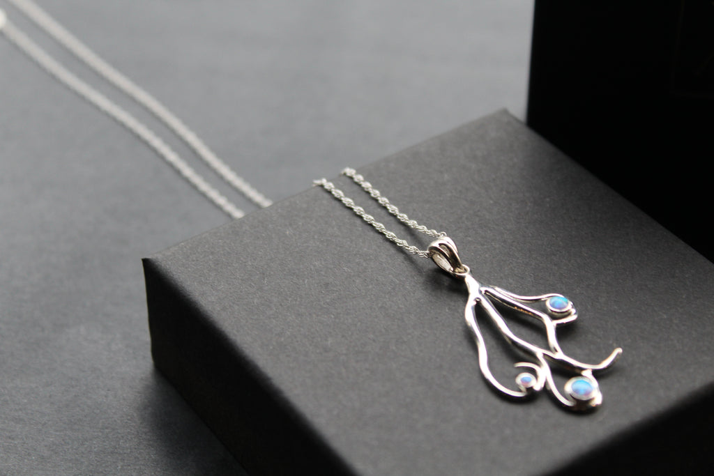 Silver Open Opalite Necklace
