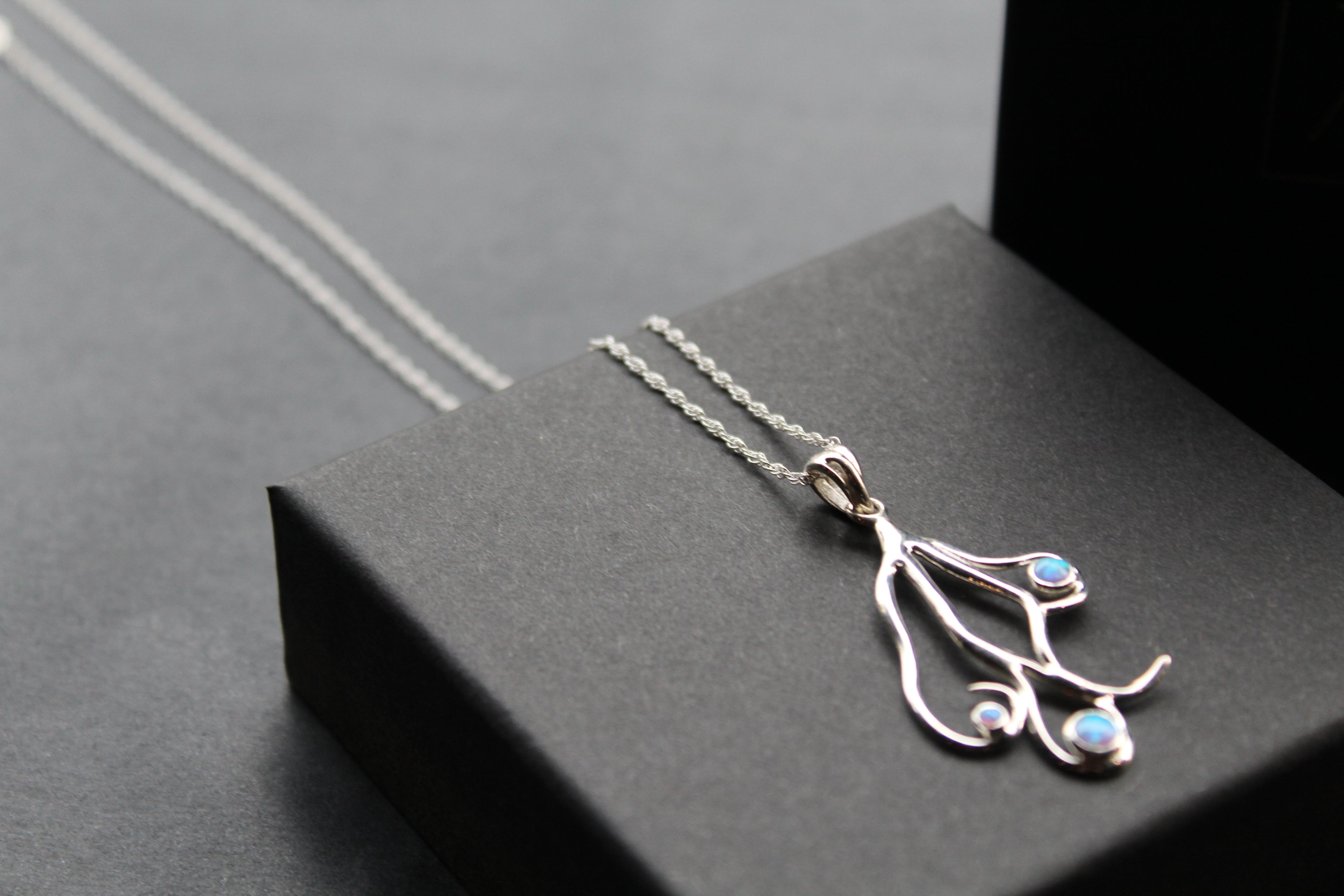 Silver Open Opalite Necklace