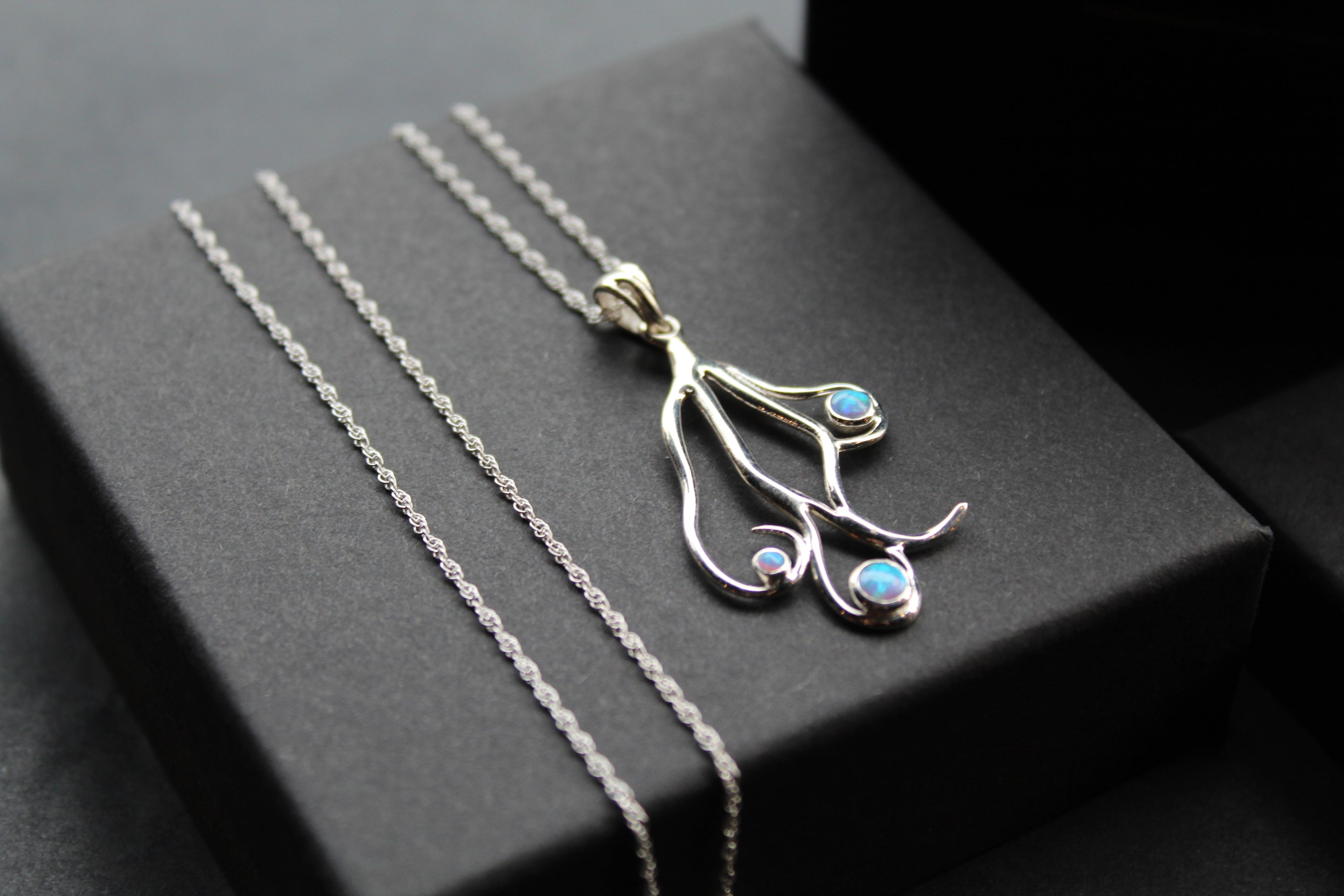 Silver Open Opalite Necklace