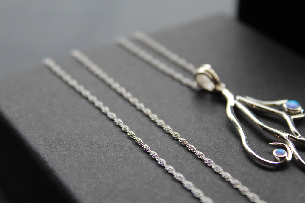 Silver Open Opalite Necklace