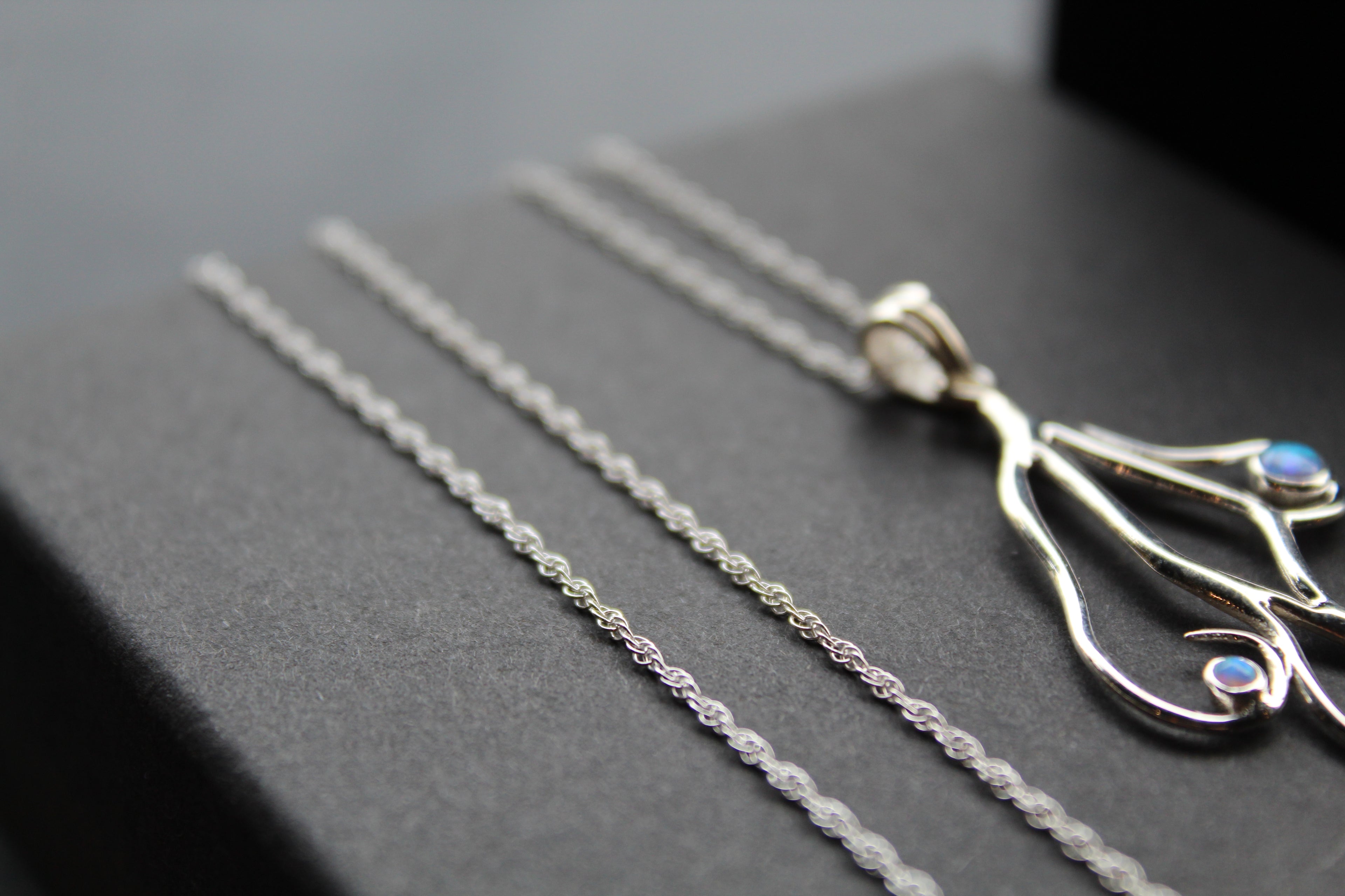 Silver Open Opalite Necklace