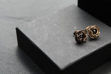 Load image into Gallery viewer, Silver Peony and Pearl Studs
