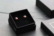 Load image into Gallery viewer, Silver Red Coral Studs
