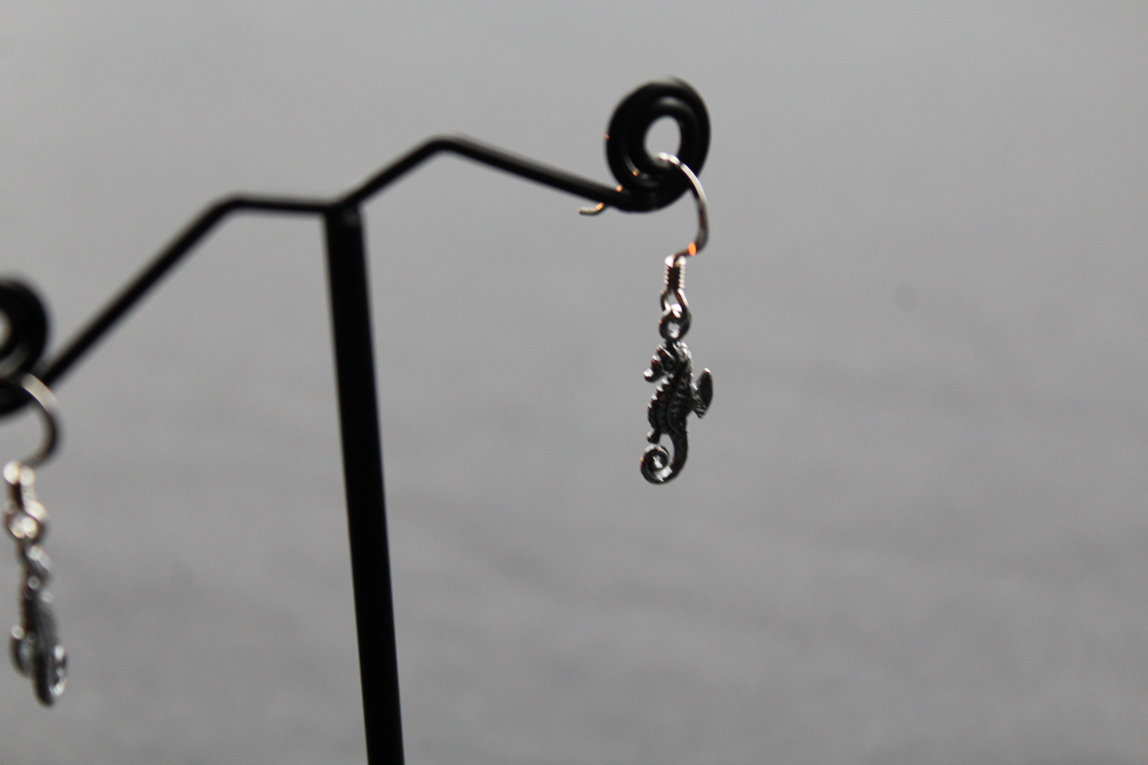 Silver Seahorse Earrings