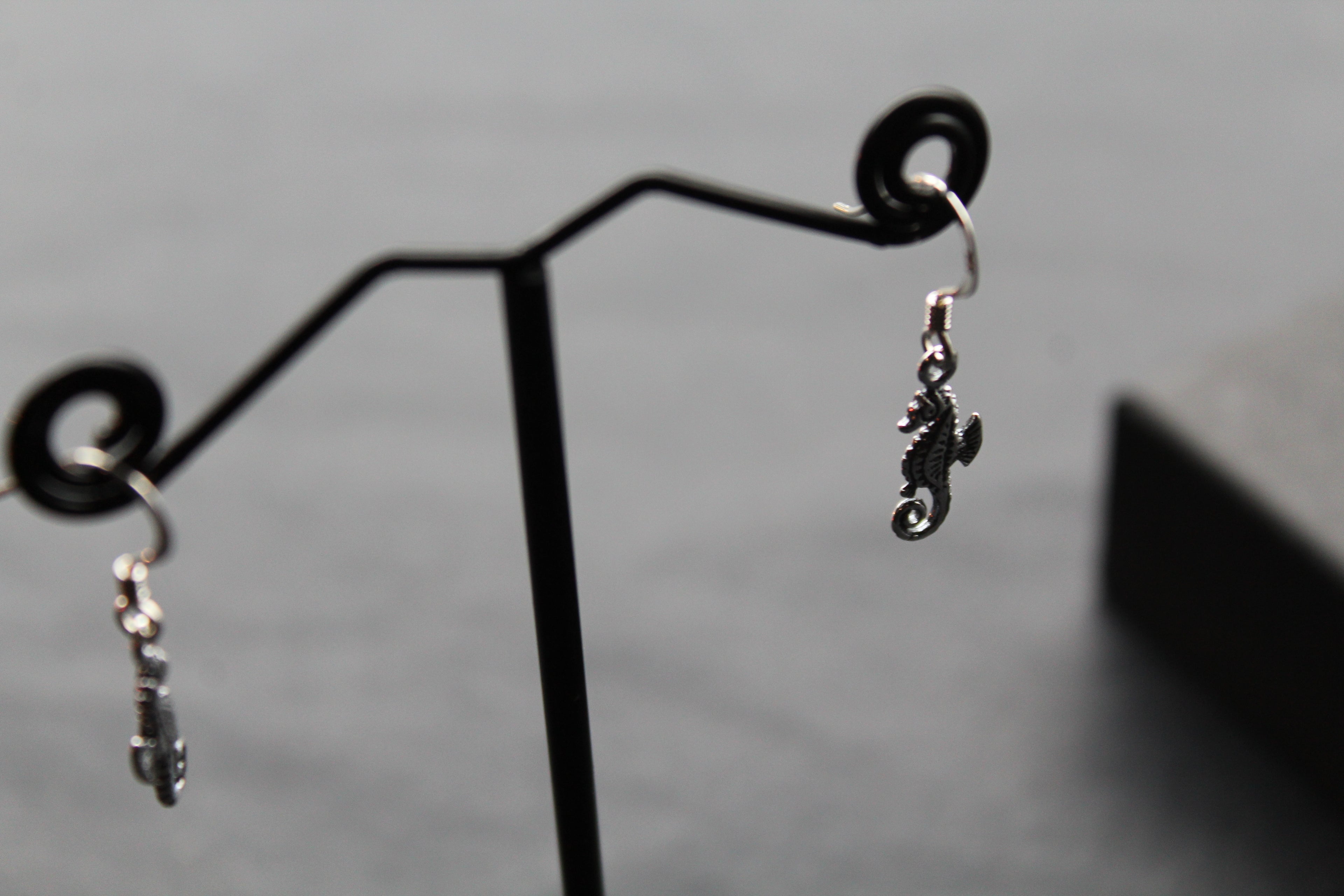 Silver Seahorse Earrings