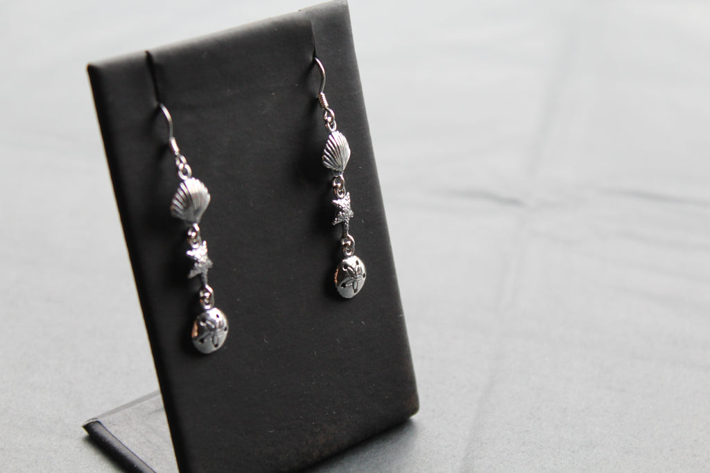 Silver Shell & Starfish Earrings