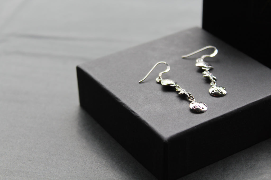 Silver Shell & Starfish Earrings