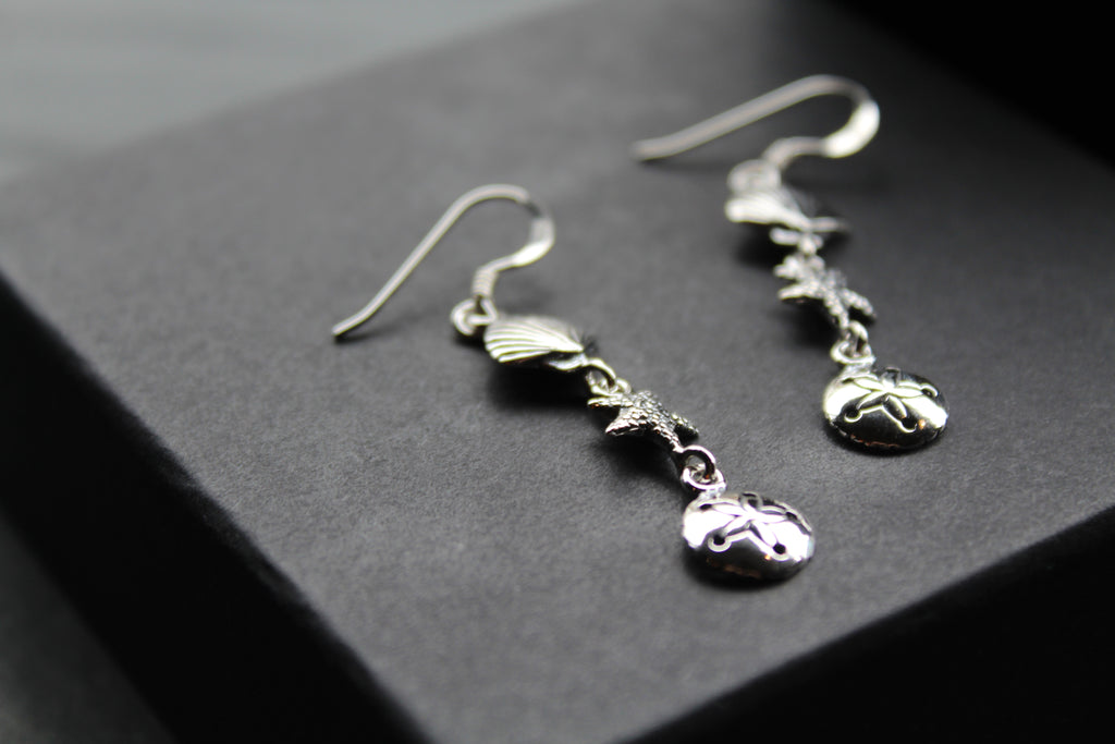 Silver Shell & Starfish Earrings