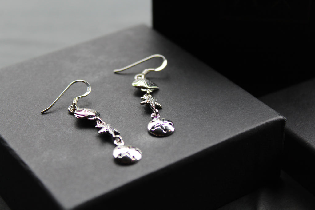 Silver Shell & Starfish Earrings