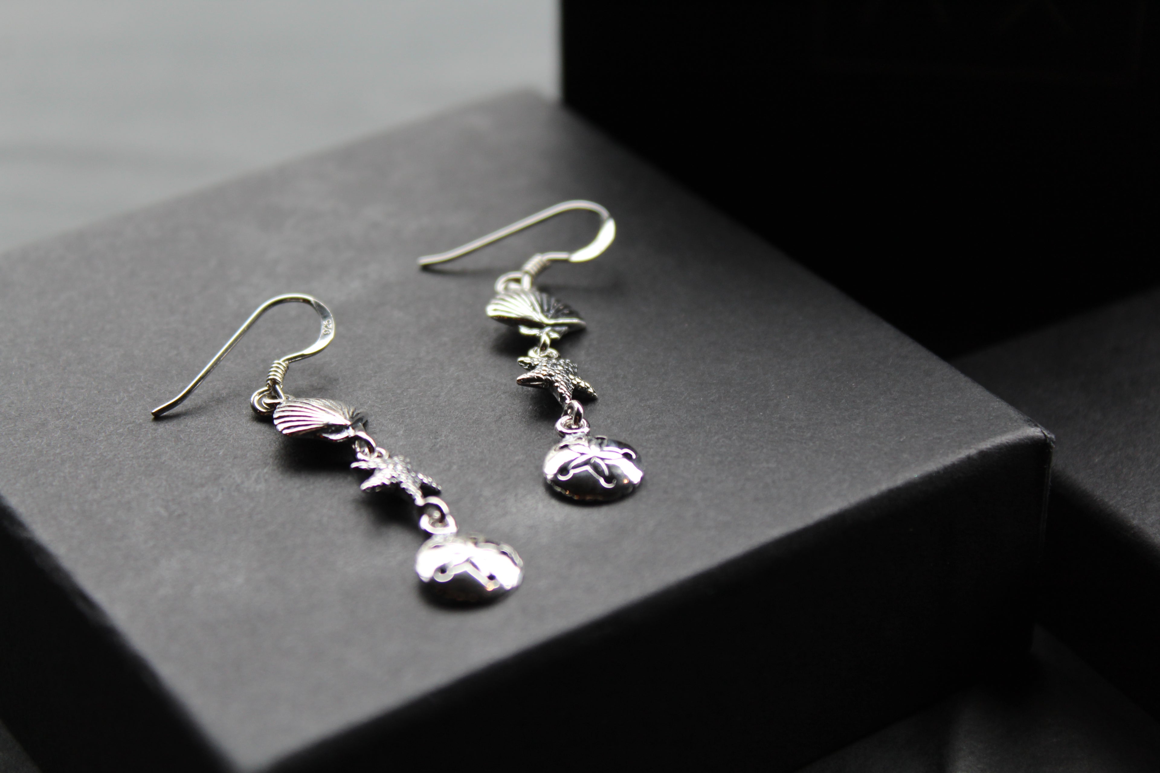 Silver Shell & Starfish Earrings