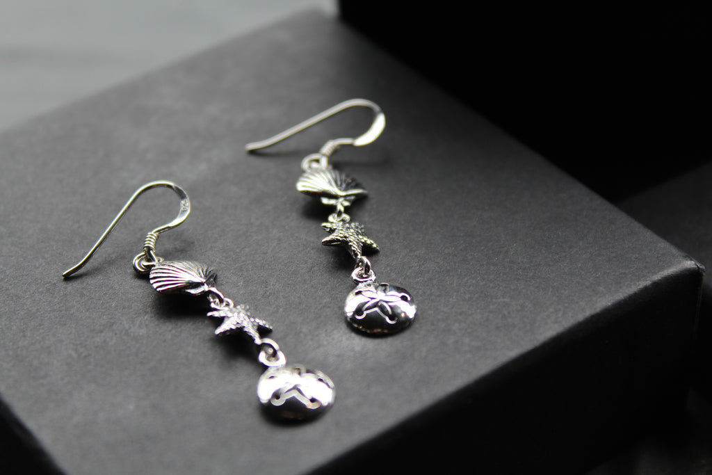 Silver Shell & Starfish Earrings