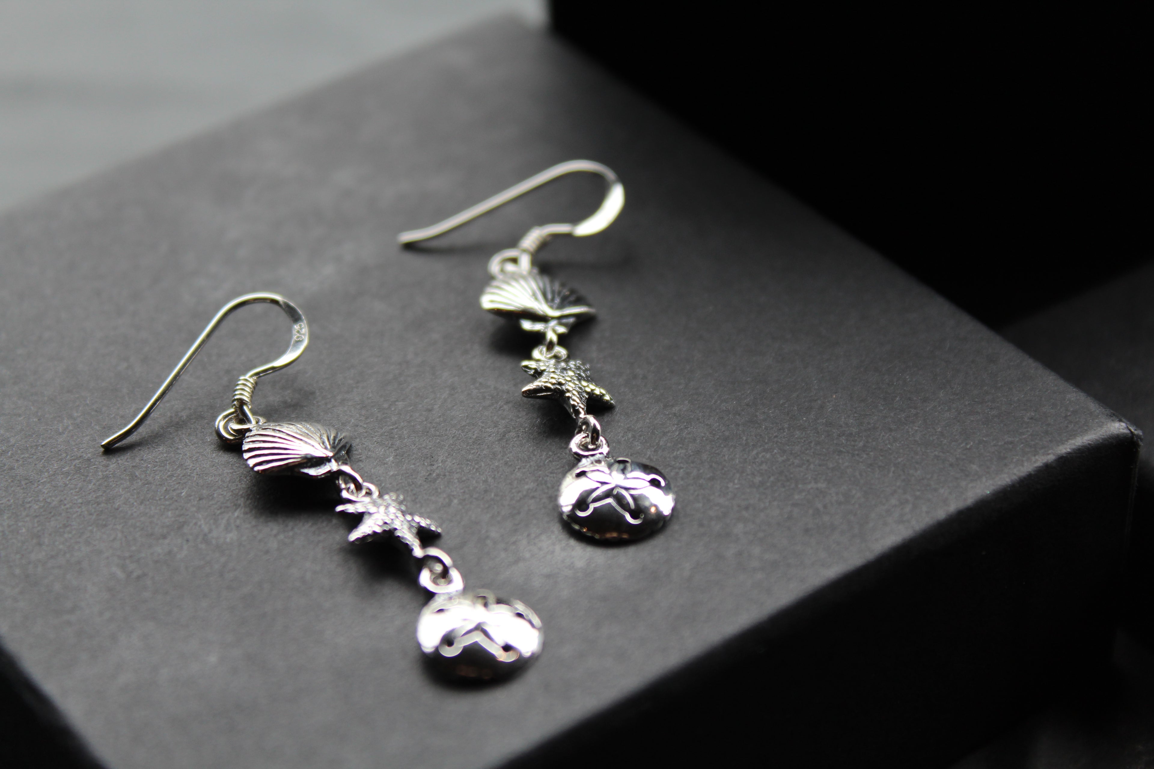 Silver Shell & Starfish Earrings