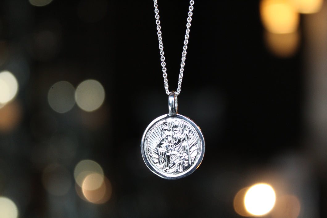 Silver St Christopher with Chain