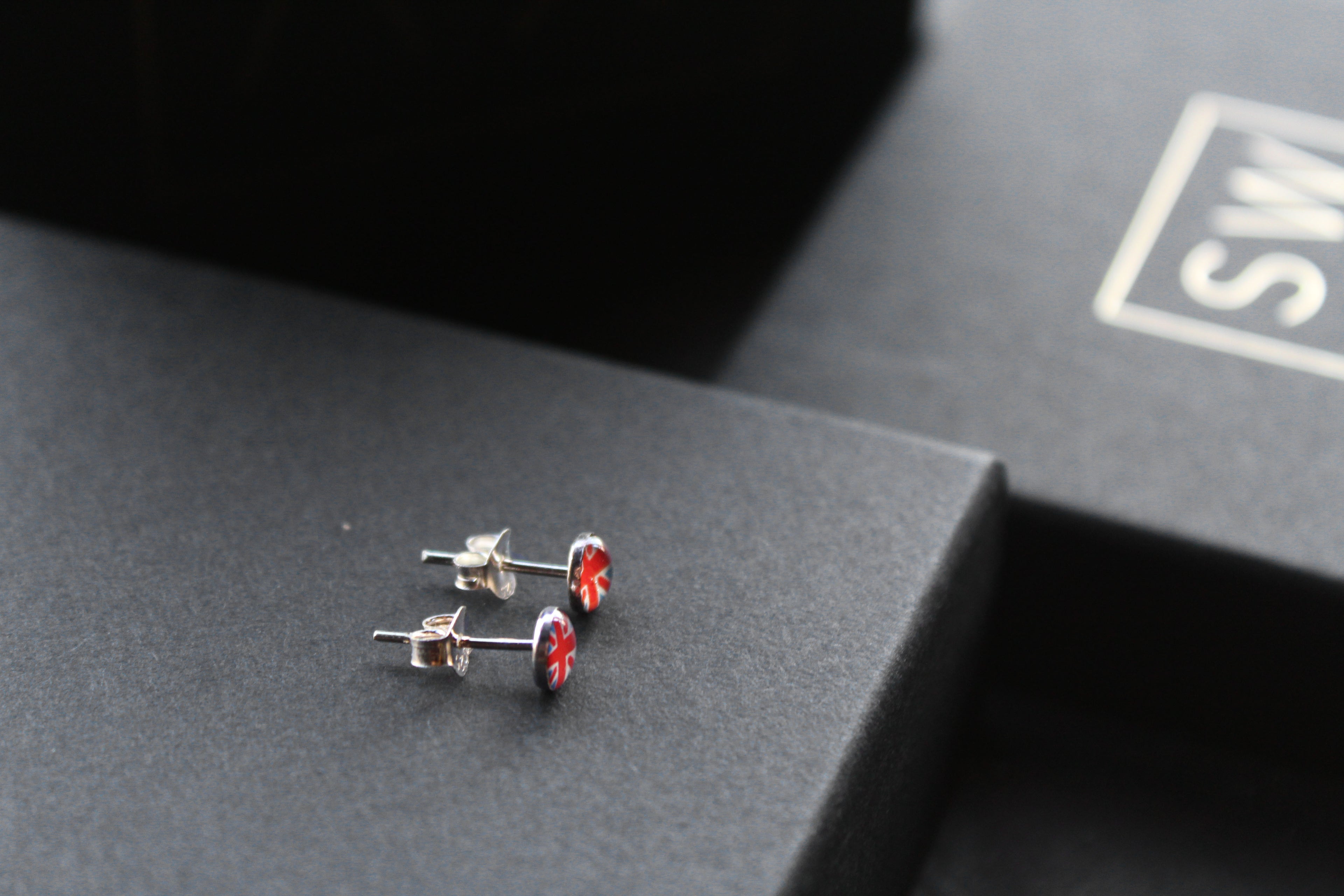 Silver Union Jack Studs