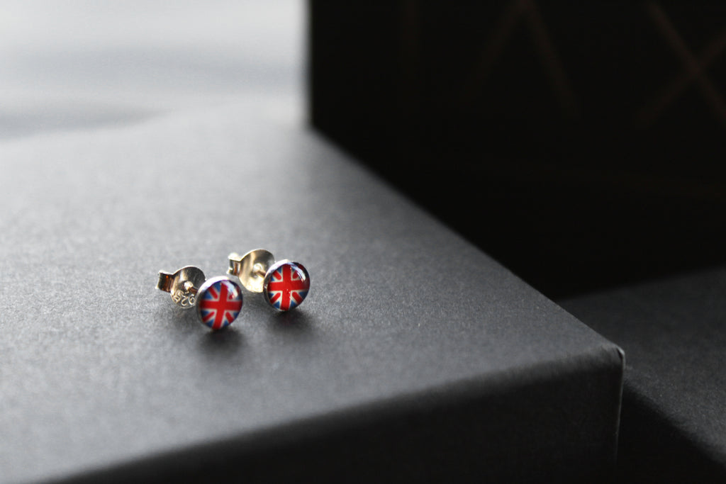Silver Union Jack Studs