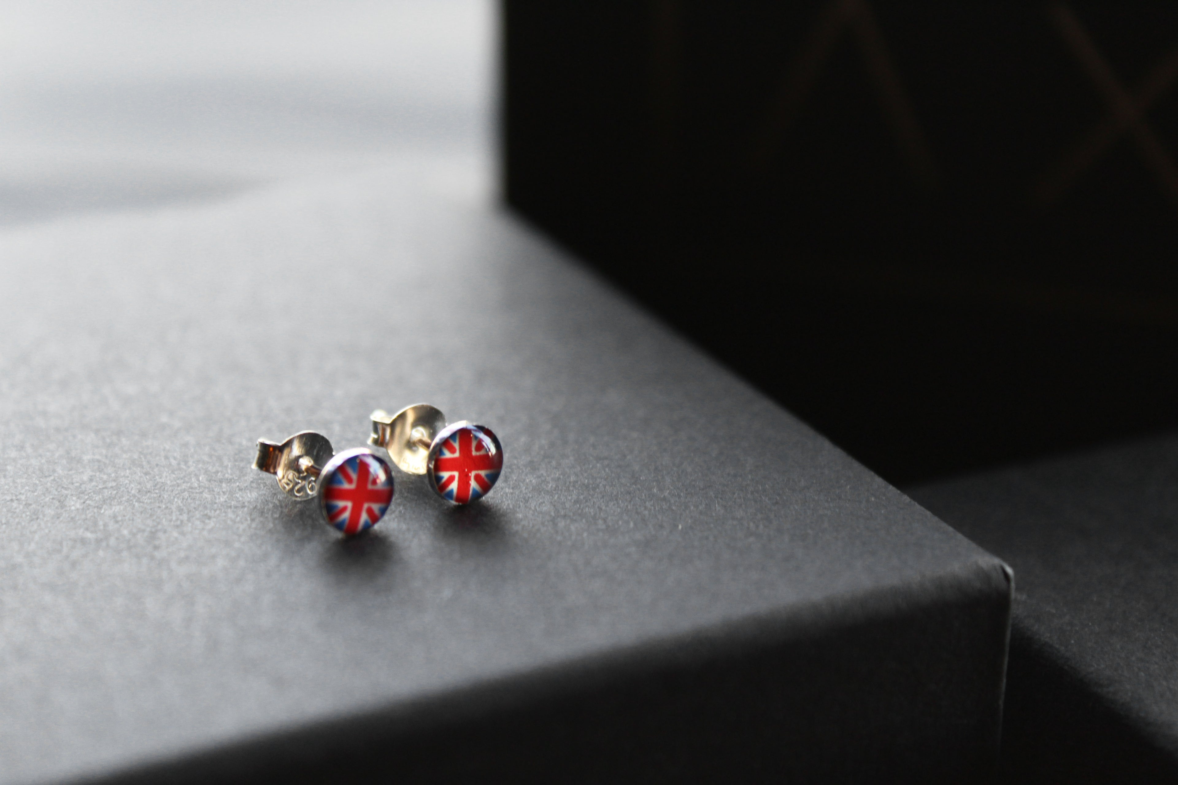 Silver Union Jack Studs