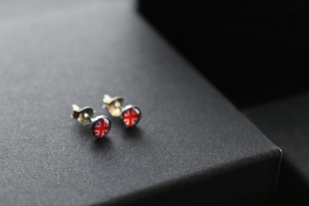 Silver Union Jack Studs
