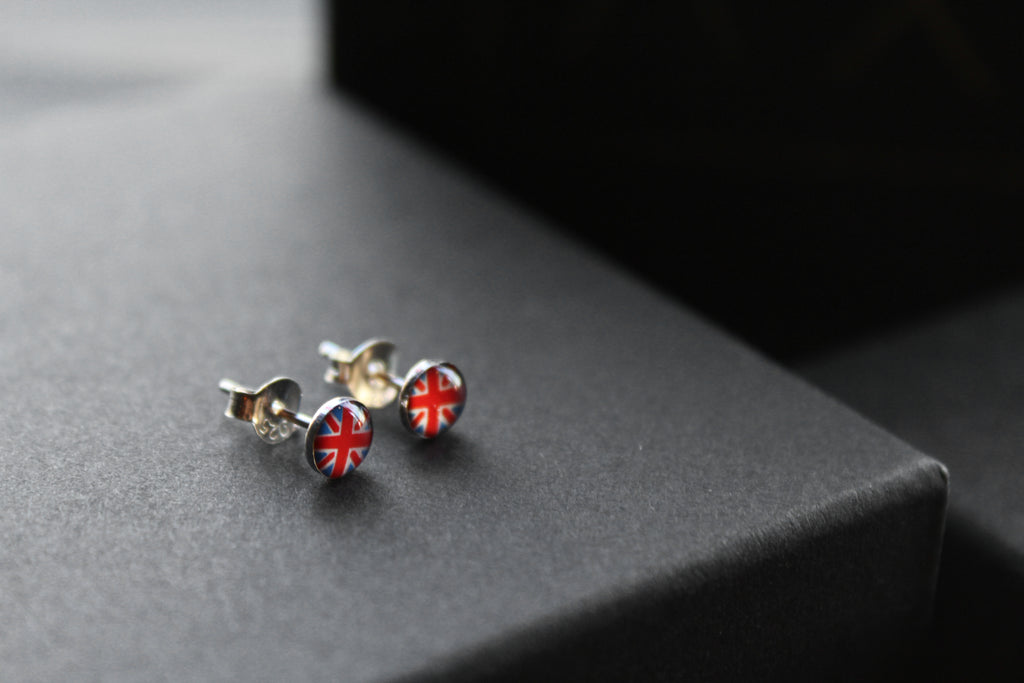 Silver Union Jack Studs