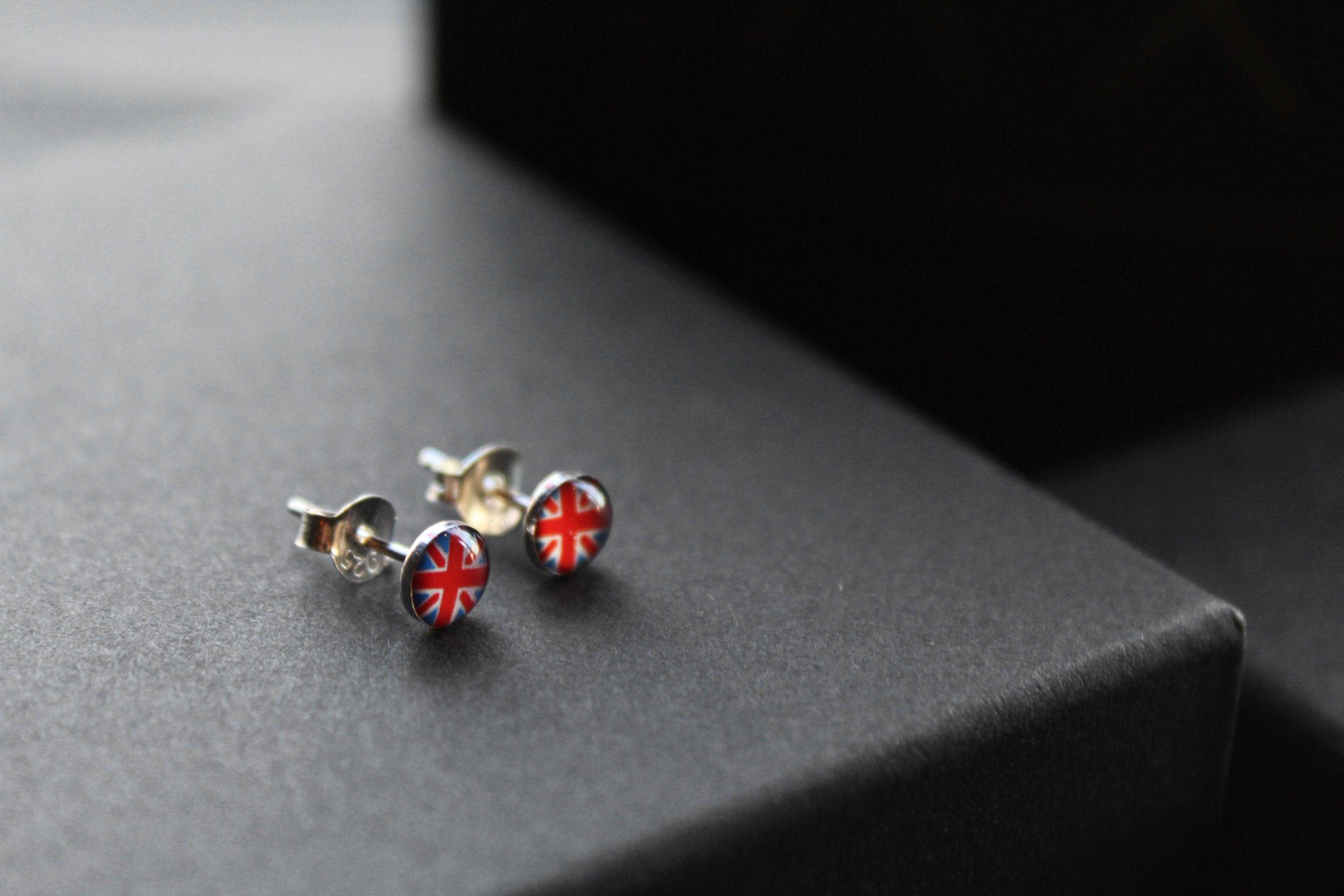 Silver Union Jack Studs