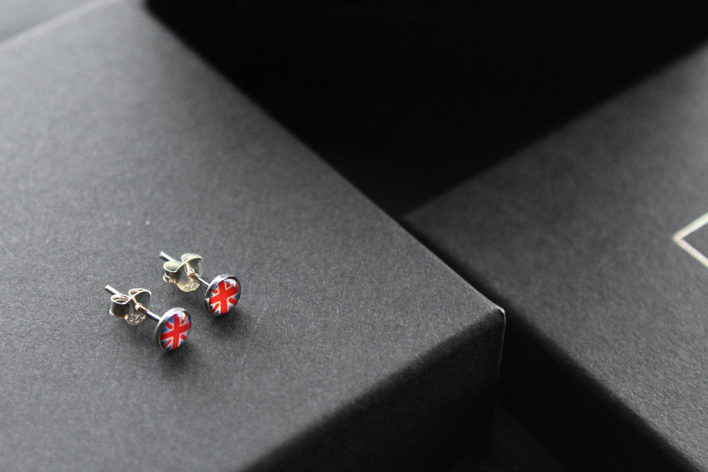 Silver Union Jack Studs