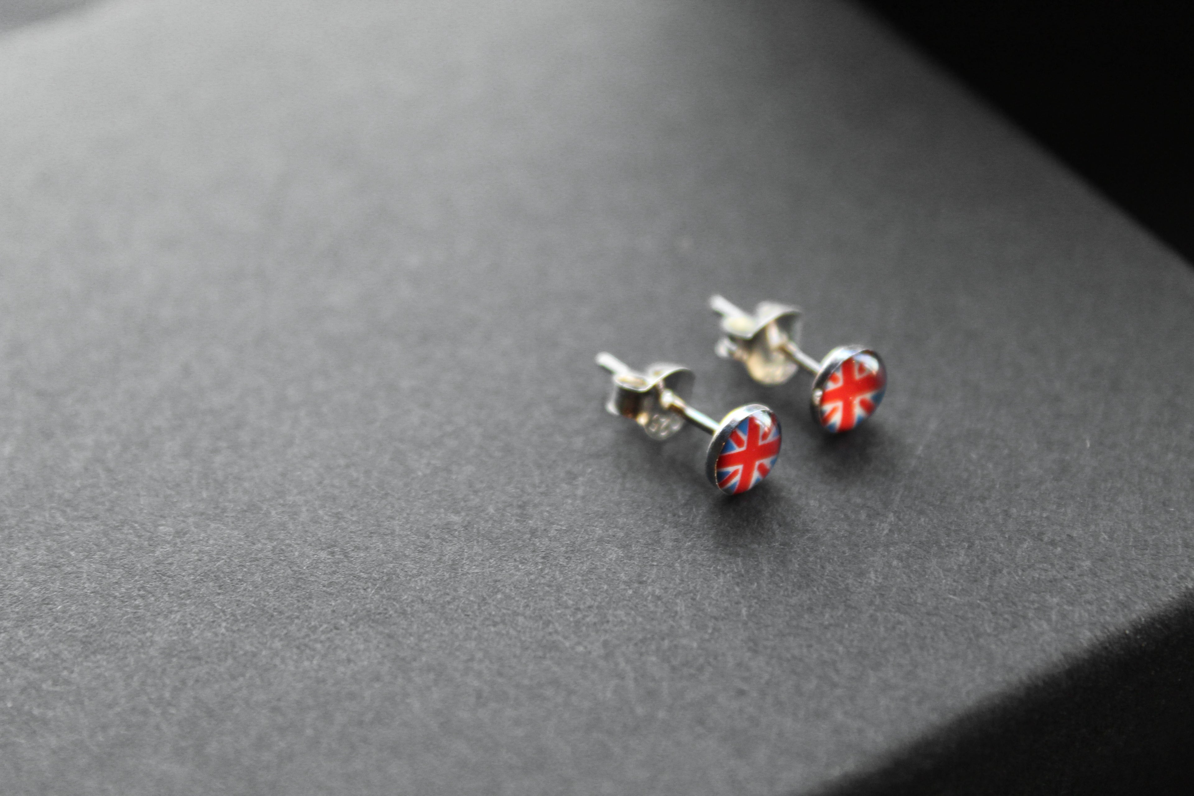 Silver Union Jack Studs