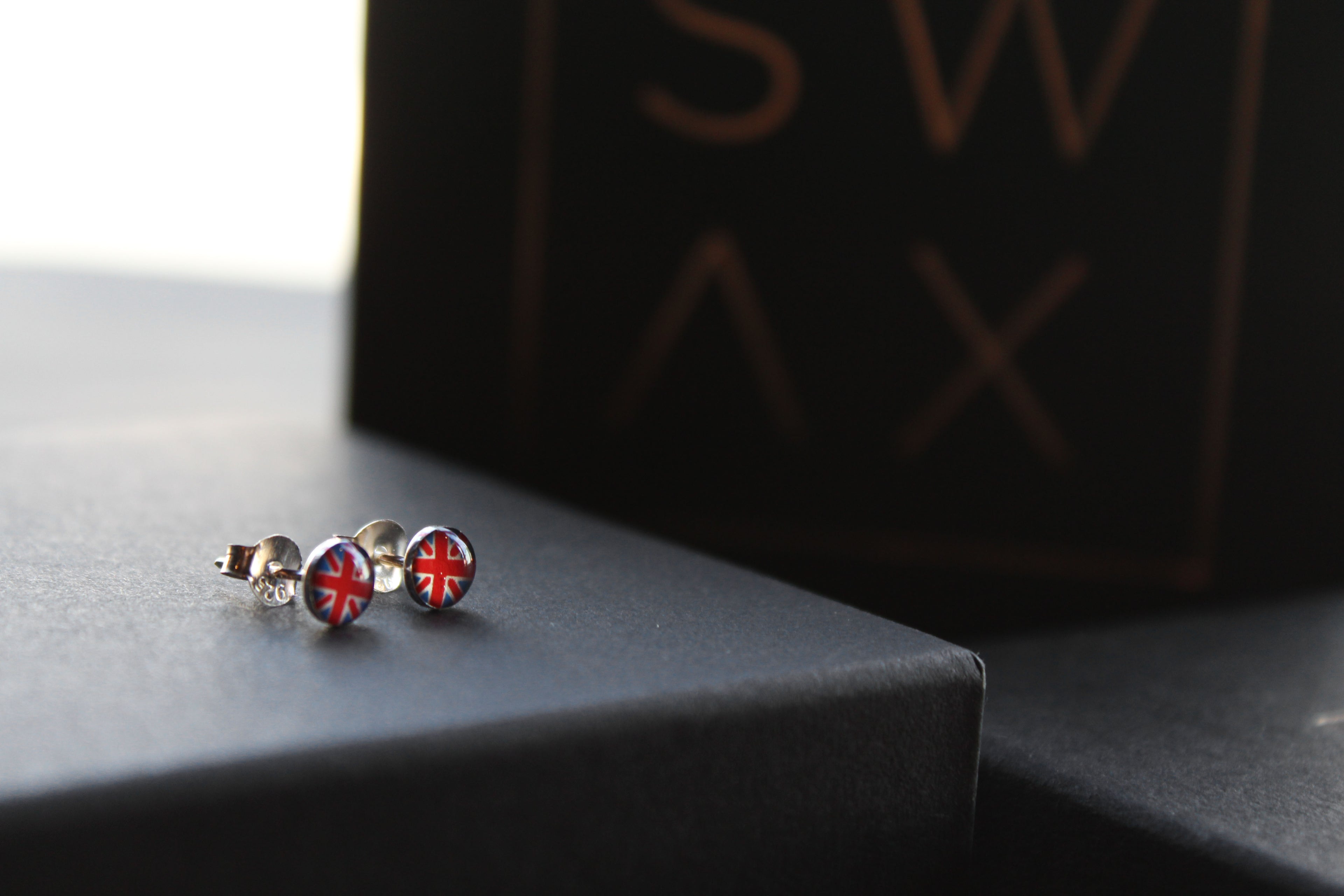 Silver Union Jack Studs