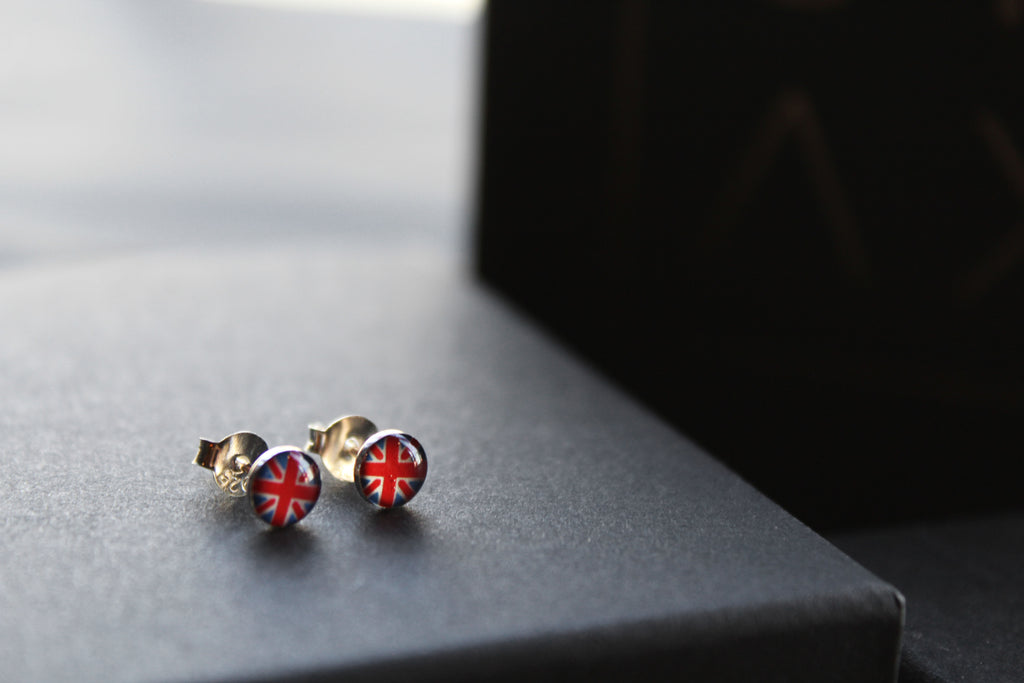 Silver Union Jack Studs