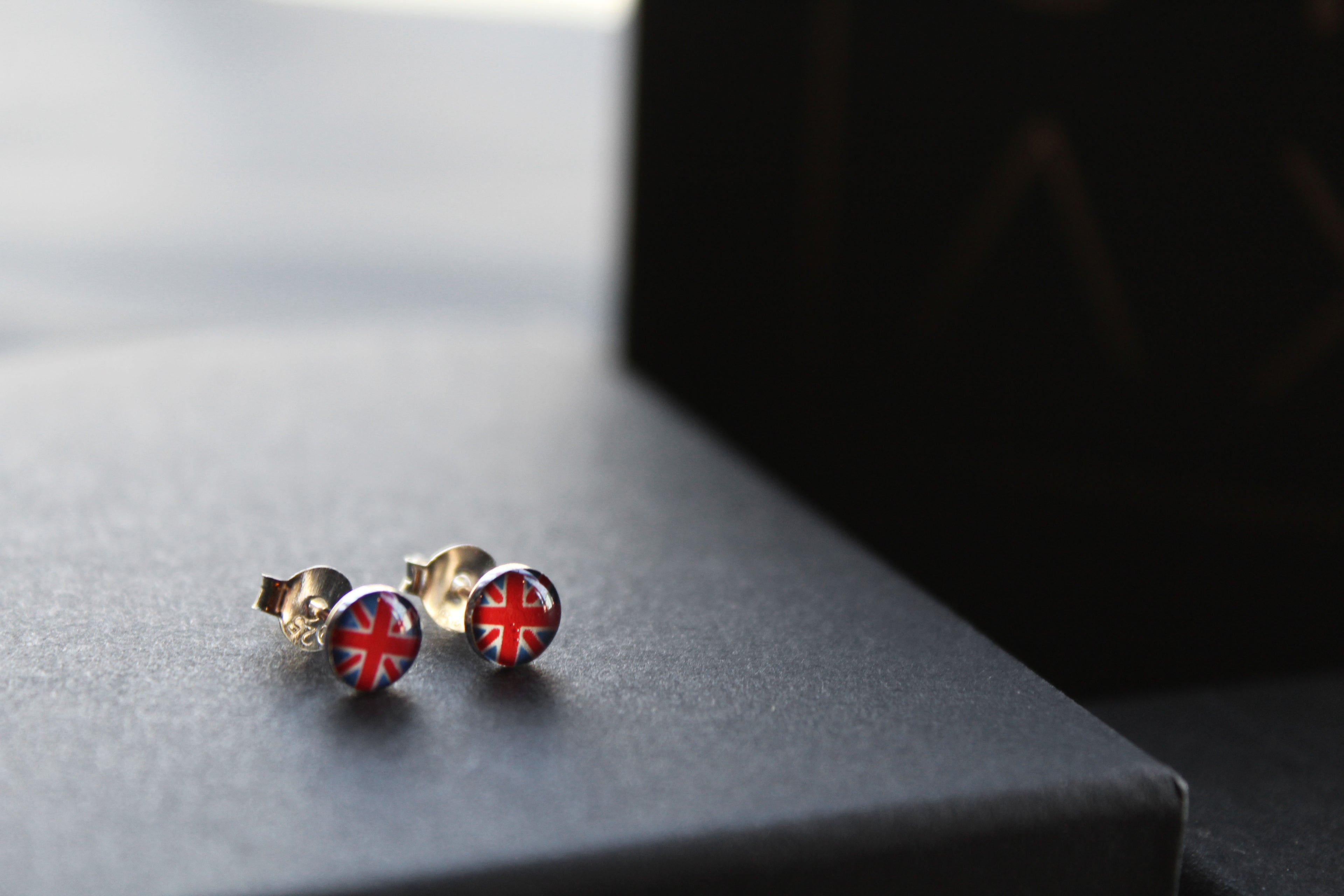Silver Union Jack Studs