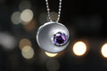 Silver & Amethyst Cubic Zirconia Swirl Pendant