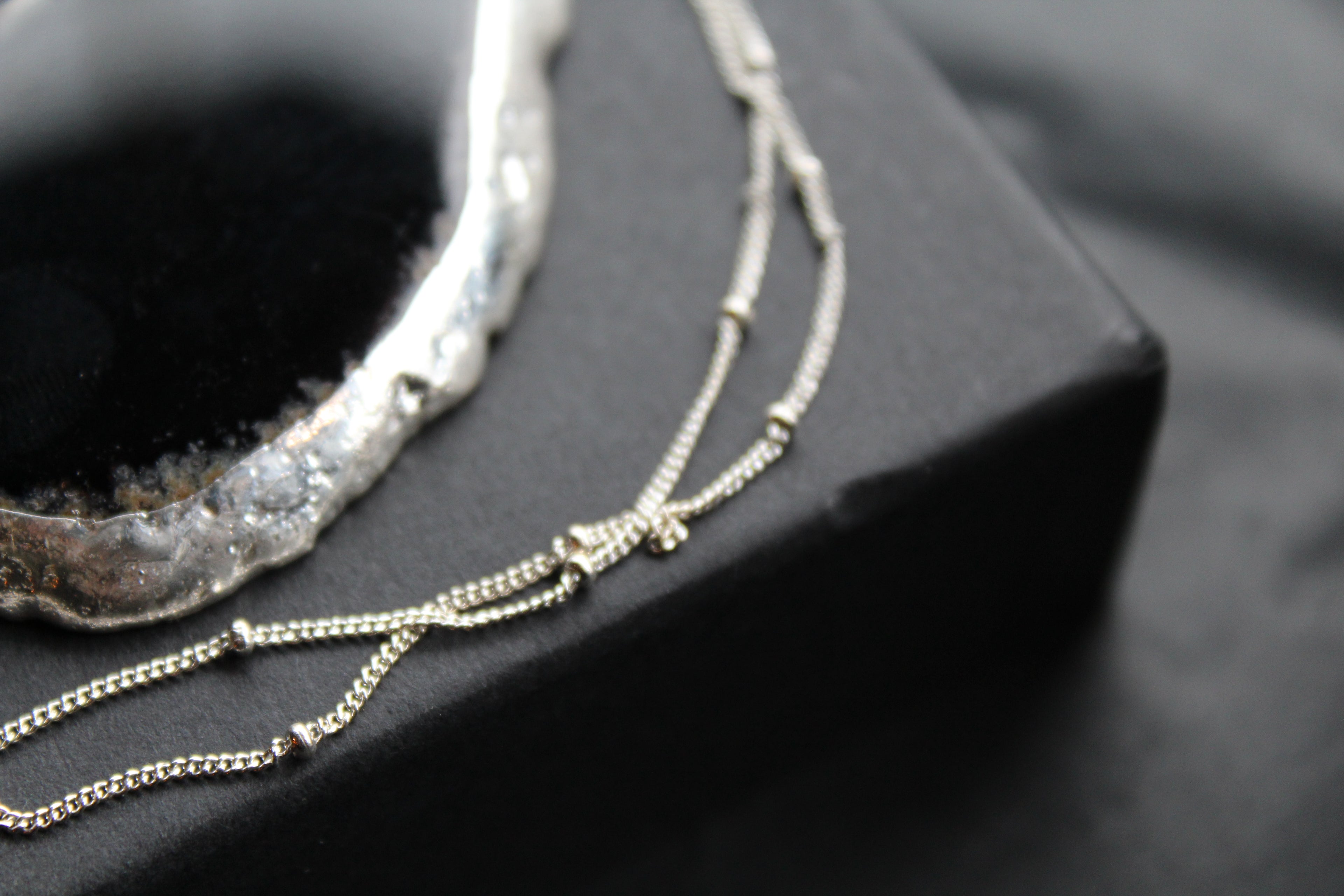 Black Agate Crystal Long Length Necklace